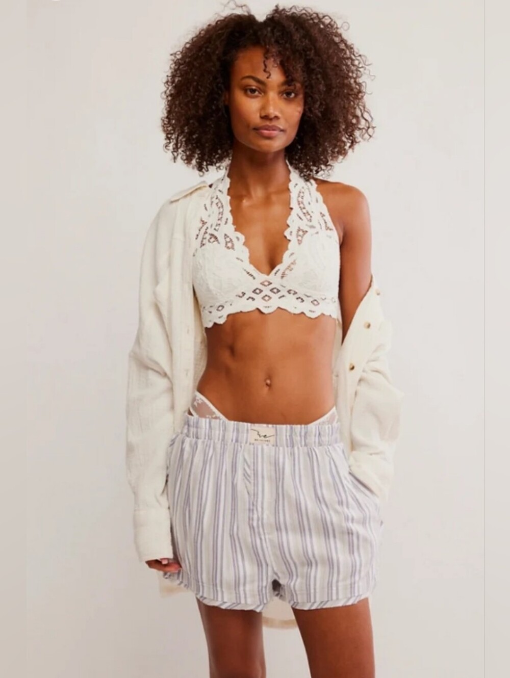 FREE PEOPLE Day to Day Grey Combo Womens Cotton Blend Soft & Cozy Boxers, NWT S - Picture 4 of 10